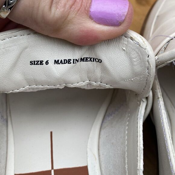 Dolce Vita Genuine Leather Woven Slip On Lug Sole Aubrey Loafers Ivory Size 6 - Picture 8 of 9